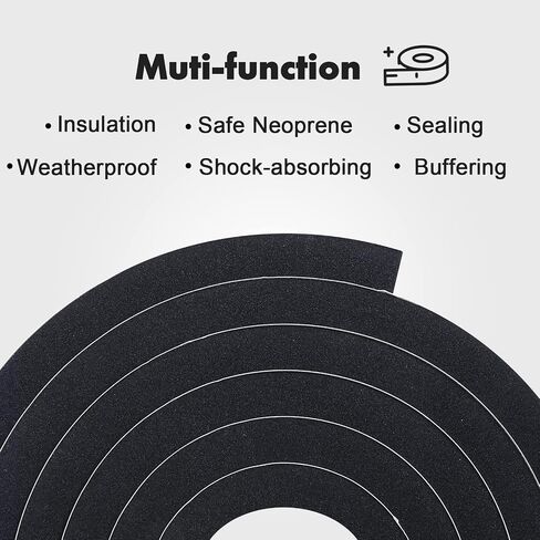 Weather Stripping Door Seal, 1 Inch W X 1/8 Inch T Adhesive Foam Tape, Window Door Draught Excluder Air Conditioner Gasket Foam Tape, Total Length 33 Feet (16.5ft x 2 Rolls) in Kuwait