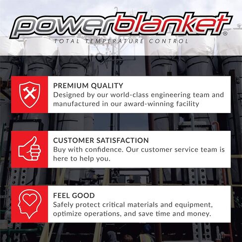 Powerblanket BH55RR-80 درجة صناعية/مقاومة للطقس D-15 غلاف فينيل 55 جالون بطانية تسخين طبلة معزولة، ترموستات داخلي ثابت 80 درجة فهرنهايت، سخان أسطواني، أسود in Kuwait