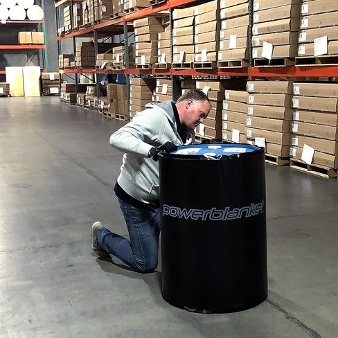 Powerblanket BH55RR-80 درجة صناعية/مقاومة للطقس D-15 غلاف فينيل 55 جالون بطانية تسخين طبلة معزولة، ترموستات داخلي ثابت 80 درجة فهرنهايت، سخان أسطواني، أسود in Kuwait