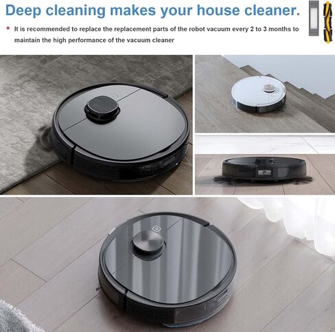 مجموعة ملحقات بديلة من ARyee متوافقة مع Ecovacs Deebot OZMO 950 T5 920 T8 T8AIV OZMO T8 T9 Power T9 MAX N8 Pro Plus N8 Pro Pro 1 فرشاة رئيسية واحدة، 3 مرشحات و4 فرش جانبية (8 قطع) in Saudi Arabia