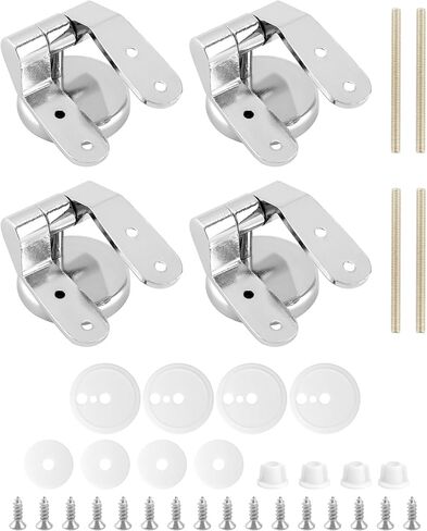 QWORK Replacement Toilet Seat Hinge Mountings Stainless Steel 1 Set with Bolts and Nuts in Kuwait