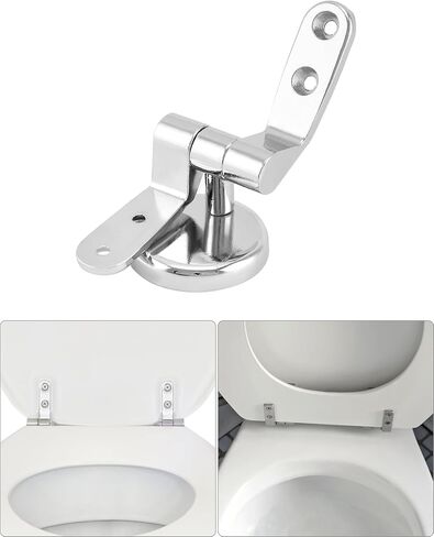 QWORK Replacement Toilet Seat Hinge Mountings Stainless Steel 1 Set with Bolts and Nuts in Kuwait