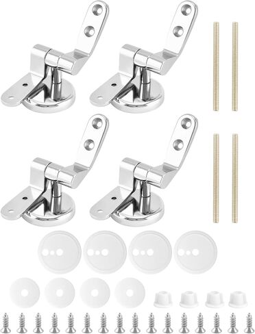 QWORK Replacement Toilet Seat Hinge Mountings Stainless Steel 1 Set with Bolts and Nuts in Kuwait