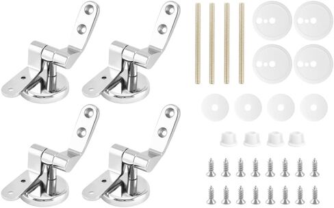 QWORK Replacement Toilet Seat Hinge Mountings Stainless Steel 1 Set with Bolts and Nuts in Kuwait