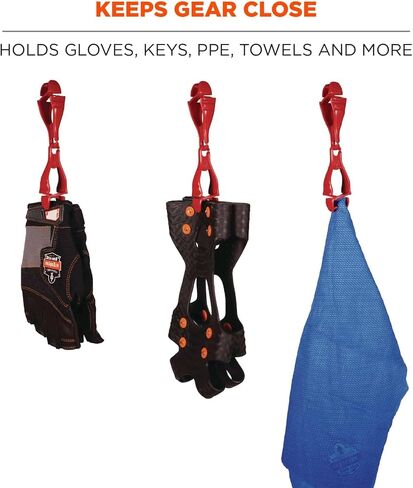 Ergodyne Squids 3400 Glove Clip Holder with Dual Clips, Red, 1 Count (Pack of 1) in Saudi Arabia