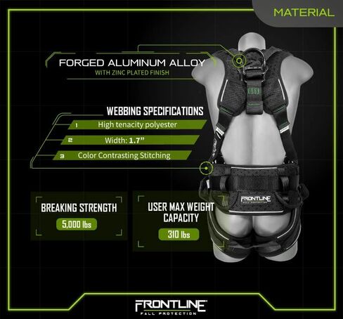 FRONTLINE FALL PROTECTION 250CTB Elite ™ حزام البناء | معدات الومنيوم | إدارة السلامة والصحة المهنية وANSI in Kuwait