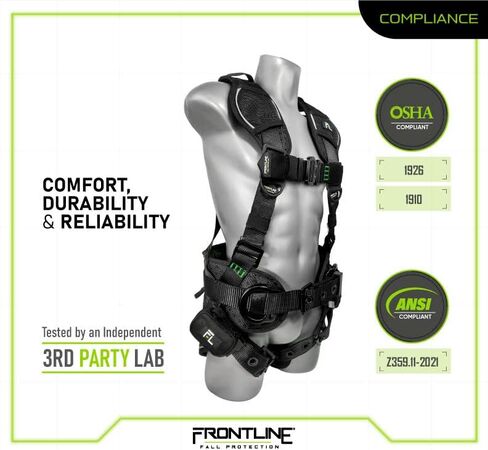 FRONTLINE FALL PROTECTION 250CTB Elite ™ حزام البناء | معدات الومنيوم | إدارة السلامة والصحة المهنية وANSI in Kuwait