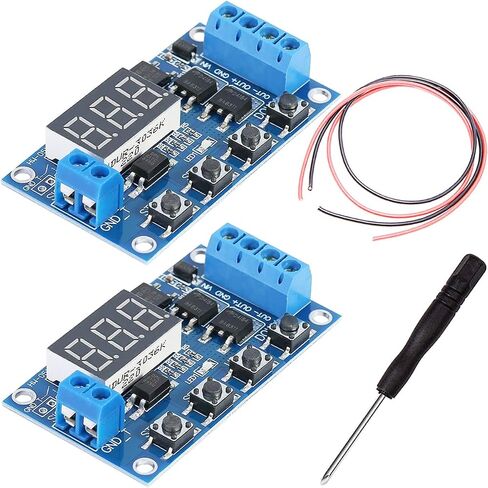 DKARDU 2 pcs DC 5V-36V Relay Module Digital LED Relay Board Trigger Cycle Switch Delay Timer Module with Screwdriver Red and Black Cable in Saudi Arabia