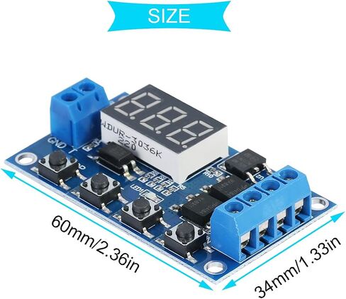 DKARDU 2 pcs DC 5V-36V Relay Module Digital LED Relay Board Trigger Cycle Switch Delay Timer Module with Screwdriver Red and Black Cable in Saudi Arabia