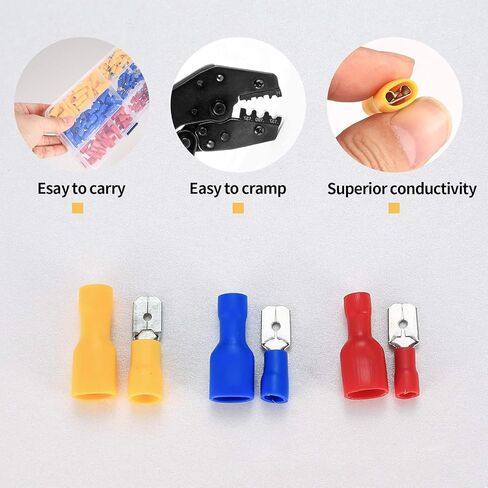 موصلات كهربائية 330 قطعة من موصلات الأسلاك المعزولة، موصلات طرفية بأسمائها الحقيقية ذكر/أنثى، مجموعة موصل بعقب للفصل السريع - محطات كابلات السيارات البحرية المجعدة in Kuwait