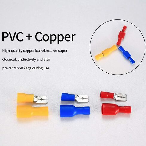 موصلات كهربائية 330 قطعة من موصلات الأسلاك المعزولة، موصلات طرفية بأسمائها الحقيقية ذكر/أنثى، مجموعة موصل بعقب للفصل السريع - محطات كابلات السيارات البحرية المجعدة in Kuwait