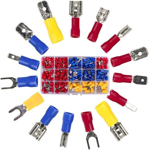 موصلات كهربائية 330 قطعة من موصلات الأسلاك المعزولة، موصلات طرفية بأسمائها الحقيقية ذكر/أنثى، مجموعة موصل بعقب للفصل السريع - محطات كابلات السيارات البحرية المجعدة in Kuwait
