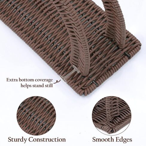 Paper Napkin Holder, Dinner Napkin Holder, Rustic Napkin Holder, Upright Napkin Holder, Napkin Holder Stand, Flat Napkin Holder, Resin Wicker Dark Brown in Kuwait