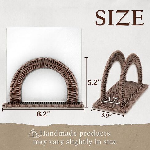 Paper Napkin Holder, Dinner Napkin Holder, Rustic Napkin Holder, Upright Napkin Holder, Napkin Holder Stand, Flat Napkin Holder, Resin Wicker Dark Brown in Kuwait