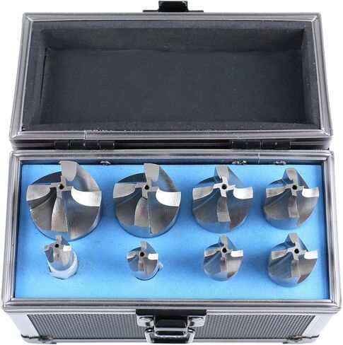 اتهم الأدوات الصناعية H.S.S. طقم مطحنة نهاية زاوية مستديرة مقاس من 1/16 بوصة إلى 3/8 بوصة، 8 قطع، 1011-0008 in Kuwait