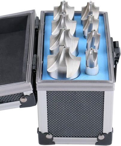 اتهم الأدوات الصناعية H.S.S. طقم مطحنة نهاية زاوية مستديرة مقاس من 1/16 بوصة إلى 3/8 بوصة، 8 قطع، 1011-0008 in Kuwait