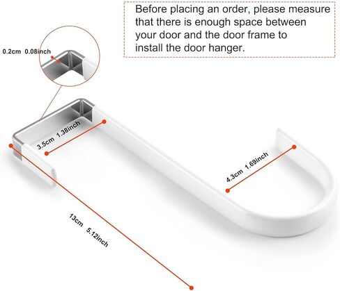 فلوراليكي خطاف فوق الباب، 6 قطع من خطافات الباب لتعليق الملابس والمناشف والمعاطف والمزيد in Kuwait