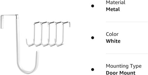 فلوراليكي خطاف فوق الباب، 6 قطع من خطافات الباب لتعليق الملابس والمناشف والمعاطف والمزيد in Kuwait