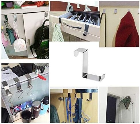 خطافات Youfui فوق الباب، خطافات Hevy Duty Z، خطافات خزانة، خطافات شماعة قماش، مجموعة من 6 (4.5/3) in Kuwait