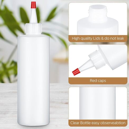 Jinei 100 Pack 4 oz Plastic Squeeze Condiment Bottles with Red Tip Cap Small Squeeze Bottles for Sauces Empty Squirt Condiment Bottles for Ketchup Dressings, Arts and Crafts in Saudi Arabia