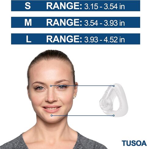 مجموعة الوجه الكامل من TUSOA لـ F20 تتضمن وسادة (L)، ومرفق، وإطار، وغطاء Hdgear للأنف والفم، سيليكون سائل ممتاز للاستخدام لفترة طويلة - كبير in Kuwait