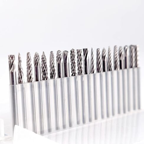 مجموعة شفرات كربيد صلبة 20 قطعة، شفرات دوارة من التنجستن مفردة ومزدوجة مقاس 3 مم، لقم توجيه CNC للنحت والتلميع والحفر in Kuwait