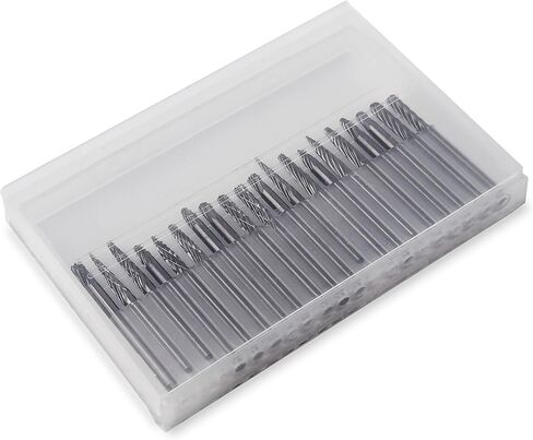 مجموعة شفرات كربيد صلبة 20 قطعة، شفرات دوارة من التنجستن مفردة ومزدوجة مقاس 3 مم، لقم توجيه CNC للنحت والتلميع والحفر in Kuwait