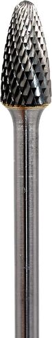 YUFUTOL Carbide Burr SF-5L4 with 1/4 Inch Shank Diameter Extended Long Double Cut Carbide Rotary Burr File 4 Inch Total Length x 1/2 Inch Cutter Dia x 1 Cutter Length Tree Shape with Radius End, 1pcs in Saudi Arabia
