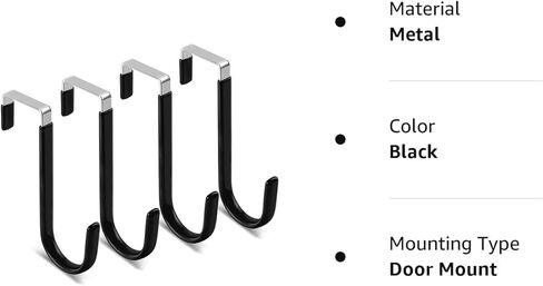 خطاف الباب من فلوراليكي، 4 قطع من خطافات الباب لتعليق الملابس والمناشف والمعاطف والمزيد in Kuwait