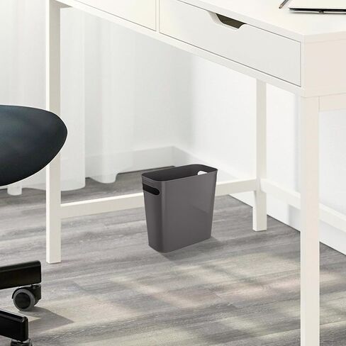 Vtopmart 4 Pack Plastic Small Trash Can, 1.5 Gallon/5.7 L Office Grey Bin with Built-in Handle, Slim Waste Basket for Bathroom, Bedroom, Home Office, Living Room, Kitchen in Kuwait