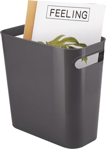 Vtopmart 4 Pack Plastic Small Trash Can, 1.5 Gallon/5.7 L Office Grey Bin with Built-in Handle, Slim Waste Basket for Bathroom, Bedroom, Home Office, Living Room, Kitchen in Kuwait