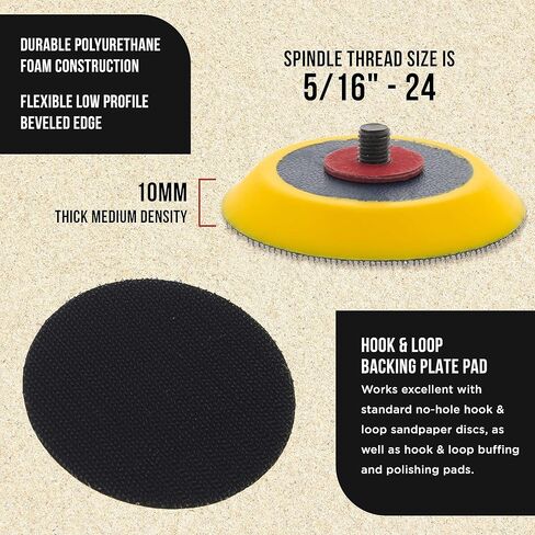 Dura-Gold Pro Series 3" Hook & Loop DA Backing Plate Pad, 2 Pack - Flexible Dual-Action Random Orbital Sander Polisher Pad, 5/16" Threads For Auto Woodworking Sandpaper Sanding Car Polishing Detailing in Saudi Arabia