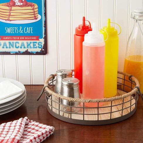 6 Pack 24 oz Plastic Condiment Squeeze Bottles with Caps, Empty Squirt Bottles for Ketchup, Mustard, Sauces in Saudi Arabia