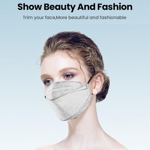 Hubbide 100Pcs KF94 Masks, Individually Wrapped 3D Fish Type Masks for Adult, 4 Layer Protective Face Mask in Saudi Arabia