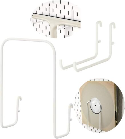 خطافات بيجبورد بيضاء من DODXIAOBEUL، حامل رسائل، تخزين الحروف، الكتب أو الأجهزة اللوحية، وخطافات ربط على شكل حرف J، 3 عبوات in Kuwait