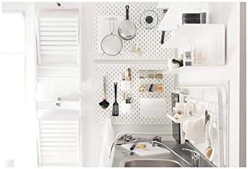 خطافات بيجبورد بيضاء من DODXIAOBEUL، حامل رسائل، تخزين الحروف، الكتب أو الأجهزة اللوحية، وخطافات ربط على شكل حرف J، 3 عبوات in Kuwait