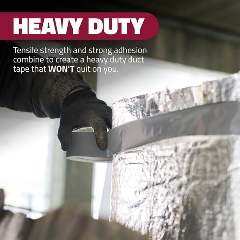 Reli. Duct Tape, Grey | 1.88" x 180 Yards Total (6 Rolls, 30 Yds Each) |Heavy Duty Duct Tape - Waterproof, Tear by Hand |Silver Duct Tape for Repairs, Construction, Bundles, Piping, Box Sealing (Grey) in Saudi Arabia