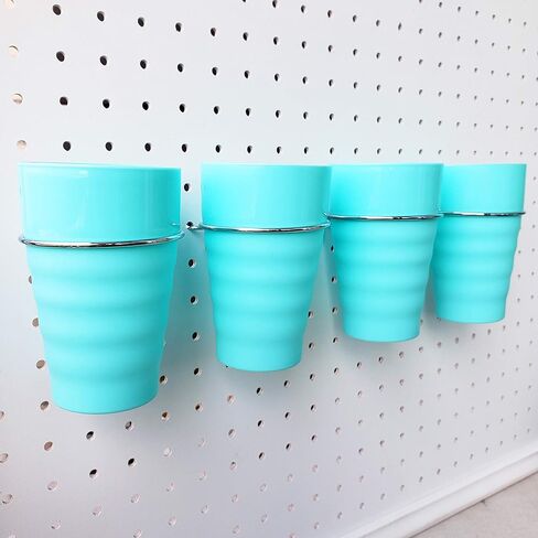 سلال بيغبورد مع حلقات مجموعة مكونة من 4 قطع - أكواب إكسسوارات مريحة 1/8 و1/4 من بيغبورد - ملحقات لوح ربط لللوازم الفنية والحرفية - مجموعة سلال منظمة متينة للتخزين in Kuwait