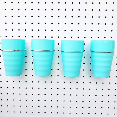 سلال بيغبورد مع حلقات مجموعة مكونة من 4 قطع - أكواب إكسسوارات مريحة 1/8 و1/4 من بيغبورد - ملحقات لوح ربط لللوازم الفنية والحرفية - مجموعة سلال منظمة متينة للتخزين in Kuwait