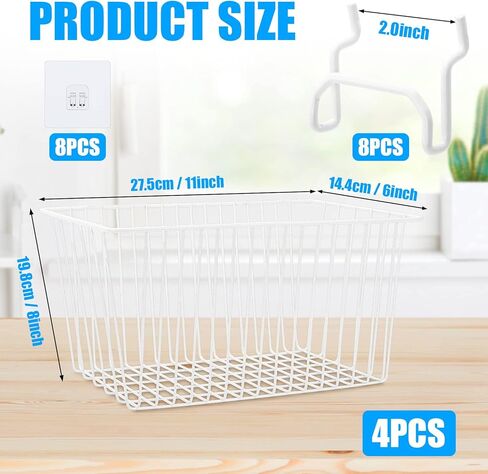 4 عبوات من سلال Pegboard من Sieral، مجموعة متنوعة من خطافات Pegboard لتخزين الأدوات المختلفة، نظام تخزين أجزاء Pegboard منضدة أرفف أسلاك معدنية لتنظيم ملحقات الأجهزة in Kuwait