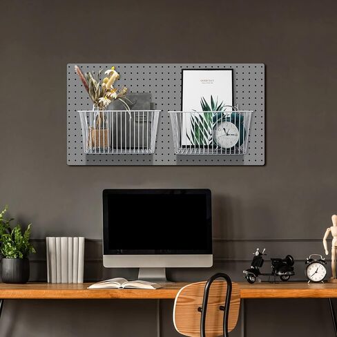 4 عبوات من سلال Pegboard من Sieral، مجموعة متنوعة من خطافات Pegboard لتخزين الأدوات المختلفة، نظام تخزين أجزاء Pegboard منضدة أرفف أسلاك معدنية لتنظيم ملحقات الأجهزة in Kuwait