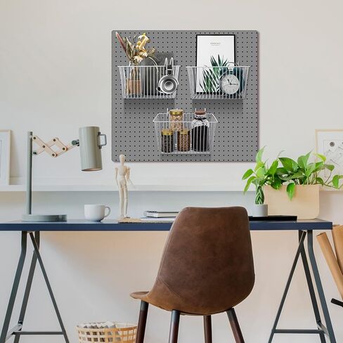4 عبوات من سلال Pegboard من Sieral، مجموعة متنوعة من خطافات Pegboard لتخزين الأدوات المختلفة، نظام تخزين أجزاء Pegboard منضدة أرفف أسلاك معدنية لتنظيم ملحقات الأجهزة in Kuwait