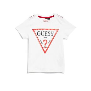 تي شيرت GUESS للأولاد بأكمام قصيرة وشعار مثلث كلاسيكي