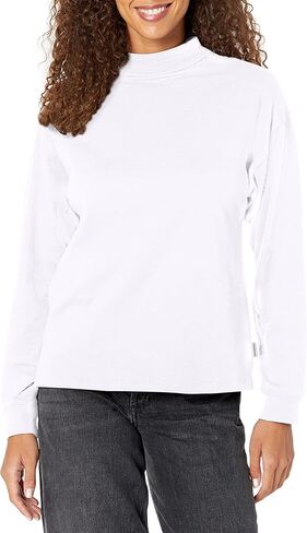 Calvin Klein Women's Jeans Long Sleeve Boxy Mock Neck Tee in Saudi Arabia