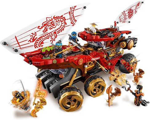 LEGO NINJAGO Land Bounty 70677 Toy Truck Building Set with Ninja Minifigures, Popular Action Toy with Two Toy Vehicles and Toy Ninja Weapons for Creative Play (1,178 Pieces) in Saudi Arabia
