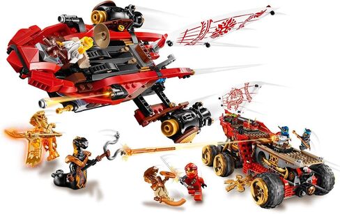 LEGO NINJAGO Land Bounty 70677 Toy Truck Building Set with Ninja Minifigures, Popular Action Toy with Two Toy Vehicles and Toy Ninja Weapons for Creative Play (1,178 Pieces) in Saudi Arabia