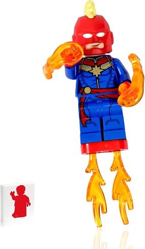 مجسم مصغر لبطل أفلام أفنجرز من ليجو مارفل - كابتن مارفيل (مع الشعر والخوذة وفقاعات الطاقة) in Kuwait