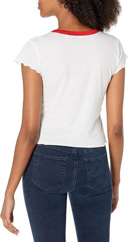 GUESS Women's Short Sleeve Lettuce Edge Baby Tee in Saudi Arabia