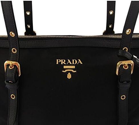 Prada Women's Tessuto Black Nylon Shopping Tote Handbag 1BG253 in Kuwait