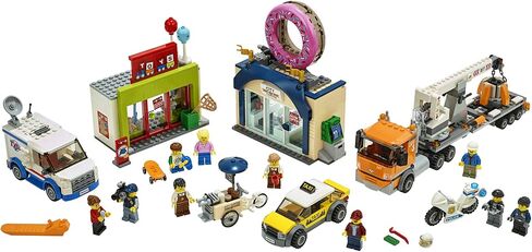 LEGO City Donut Shop Opening 60233 Store Opening Build and Play with Toy Taxi, Van and Truck with Crane, Easy Build with Minifigures for Boys and Girls (790 Pieces) in Saudi Arabia